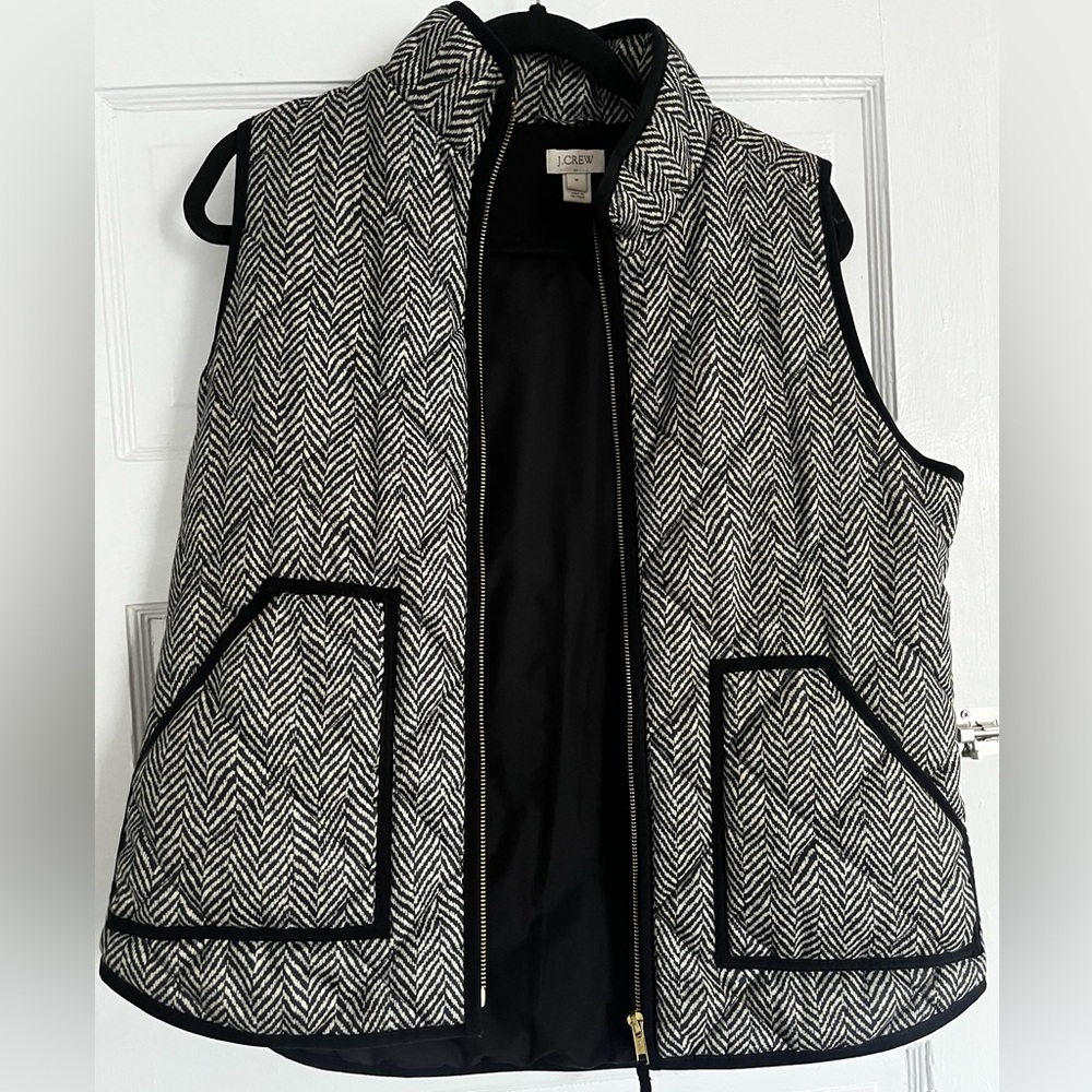J. Crew Black and White Chevron Vest - Picture 2 of 4